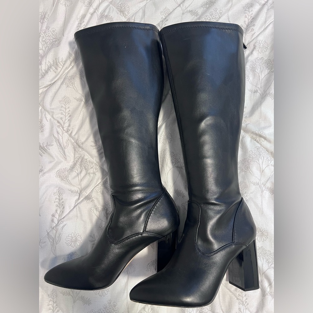 Franco Sarto Katherine Wide Calf Knee High Boot - Black Faux Leather - Size 10 - Picture 6 of 11